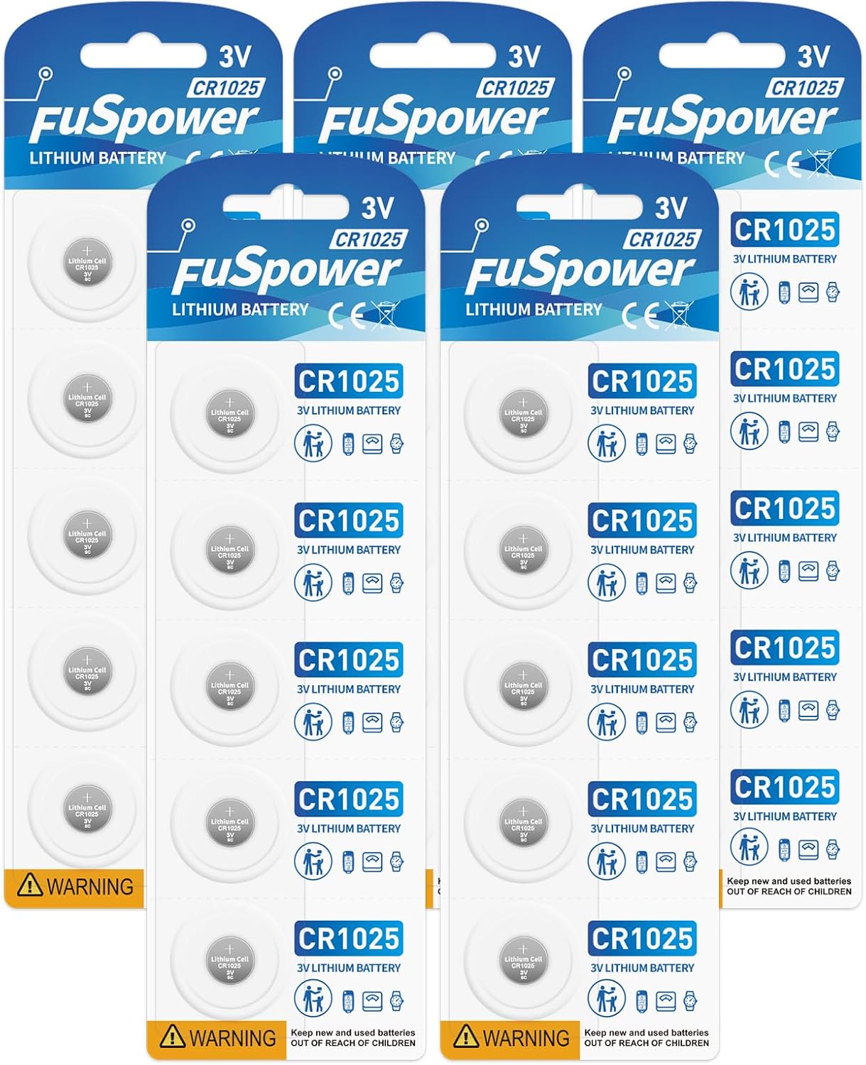 Amazon.com: Fuspower CR1025 1025 Battery CR 1025 Lithium 3V Battery (25 ...