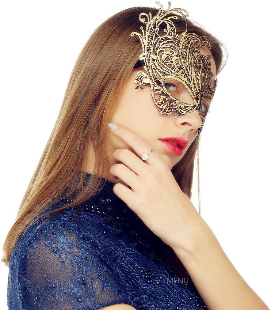 MYMENU Masquerade Mask for Women Venetian Lace Eye Mask For Party Prom Ball Costume Mardi Gras