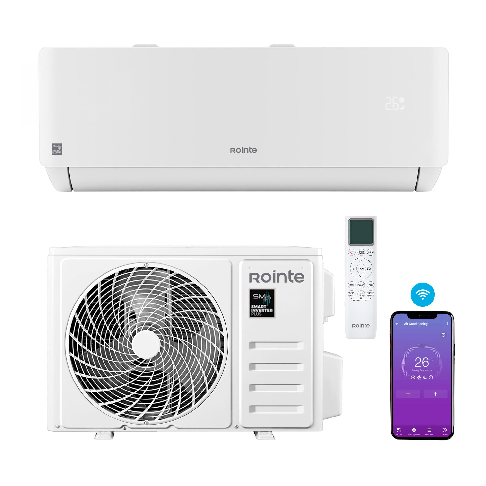 Rointe RX20 Split Aire acondicionado A+++ 2250 fg, Refrigeración y Calefacción, 9000 BTU, WIFI,Bomba Calor, Clase A+++/A++, Deshumidificador, Refrigerante R32 [Clase de eficiencia energética A+++]
