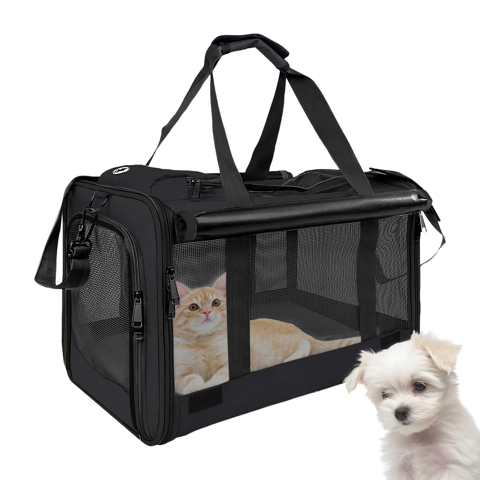 Tiertransporter - Bis zu 9 kg Reisebelüftung Tragbare Tasche - Tragetasche für Katzen | Für Motorrad Camping Flugzeug Auto Tierarzt Outdoor-Abenteuer