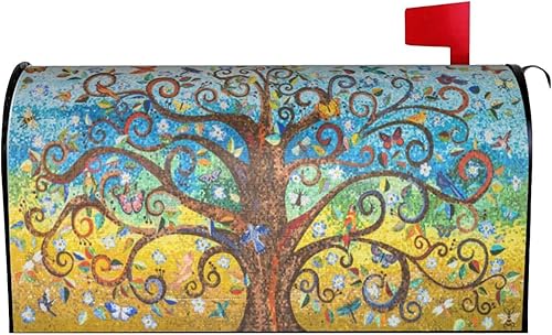 Miniatura 74 de Divertido gnomo de verano para conducir coche y girasol, cubierta magnética para buzón, patrón a cuadros, para decoración del hogar, jardín, 21 x 18