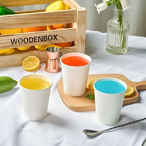 Miniatura 9 de Vasos de papel de 3 onzas, 600 unidades desechables para baño, enjuague bucal, color blanco expreso, para fiestas, picnic, viajes y eventos
