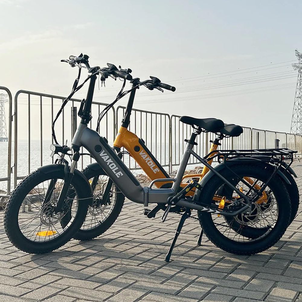 VT4 E-Bike Klapprad 20 Zoll Elektrofahrrad 36V 13Ah Akku Bis 75KM | 20x3.0 Zoll, 250W Heckmotor, 7 Gang Schaltwerk, Kompaktes Tiefeinsteiger Citybike für Damen u. Herren