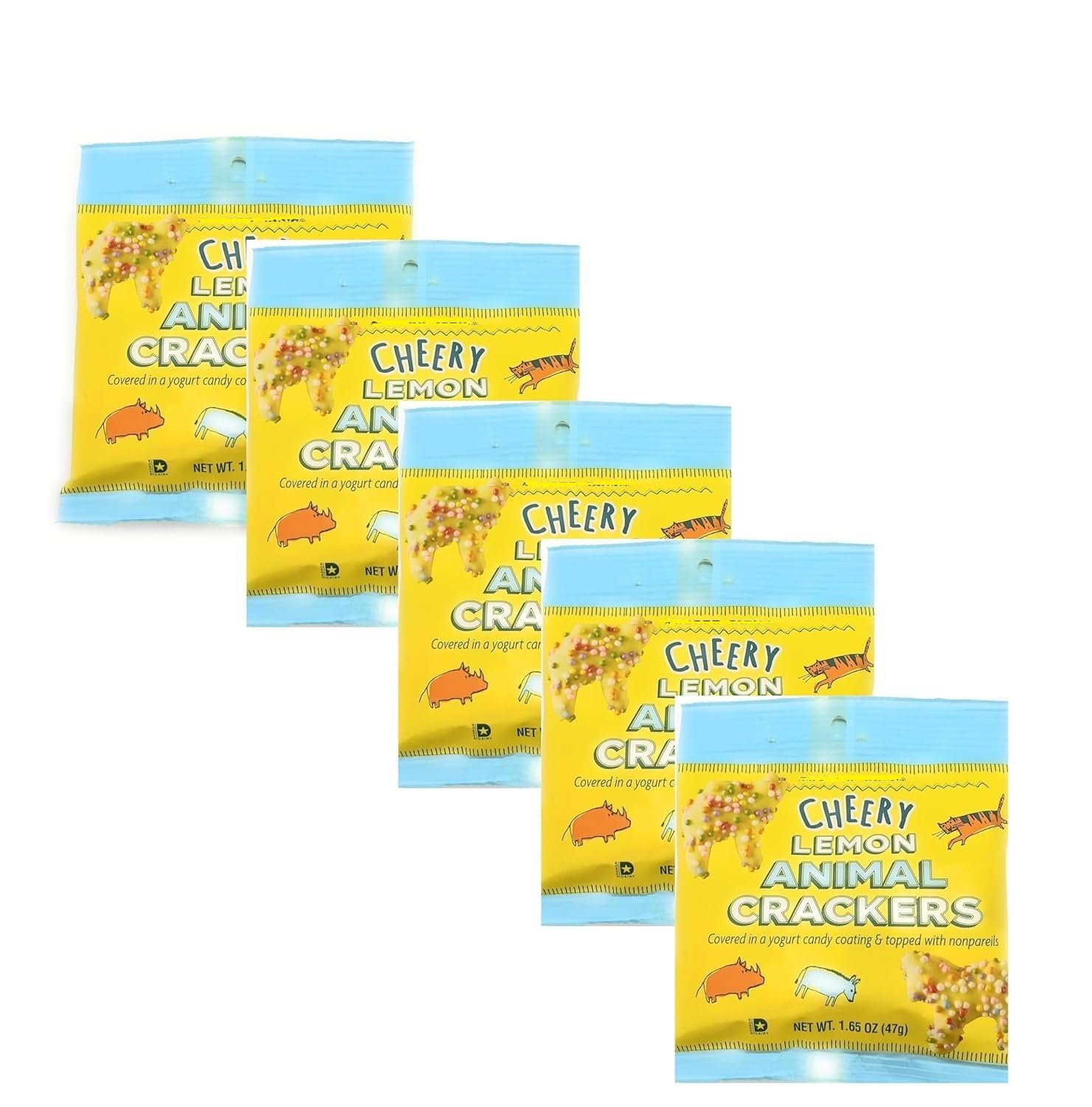 Cheery Lemon Animal Crackers 1.65oz /47 g - (Pack of 5)