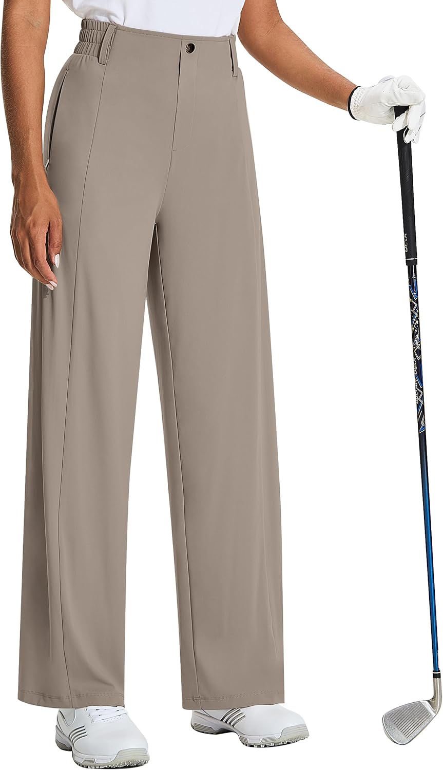 Women's Wide Leg Golf Dress Pants 27"/29"/31" Flowy Travel Work Slacks Trousers UPF 50+ Business Casual Outfits Palazzo Pants