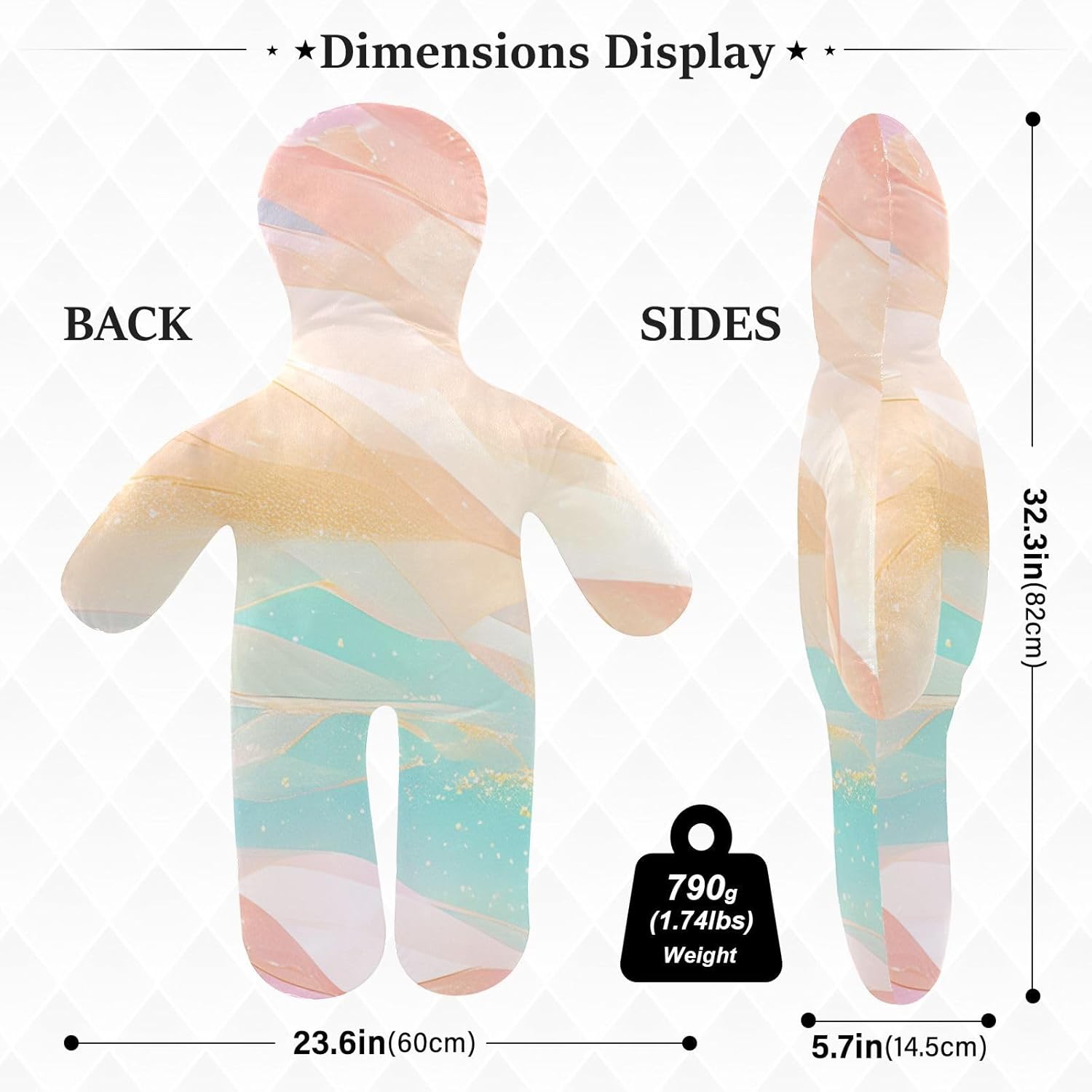 Full Body Pillow Ultra Soft Plush Napping Pillows Loneliness Comfort for Kids White Orange Red