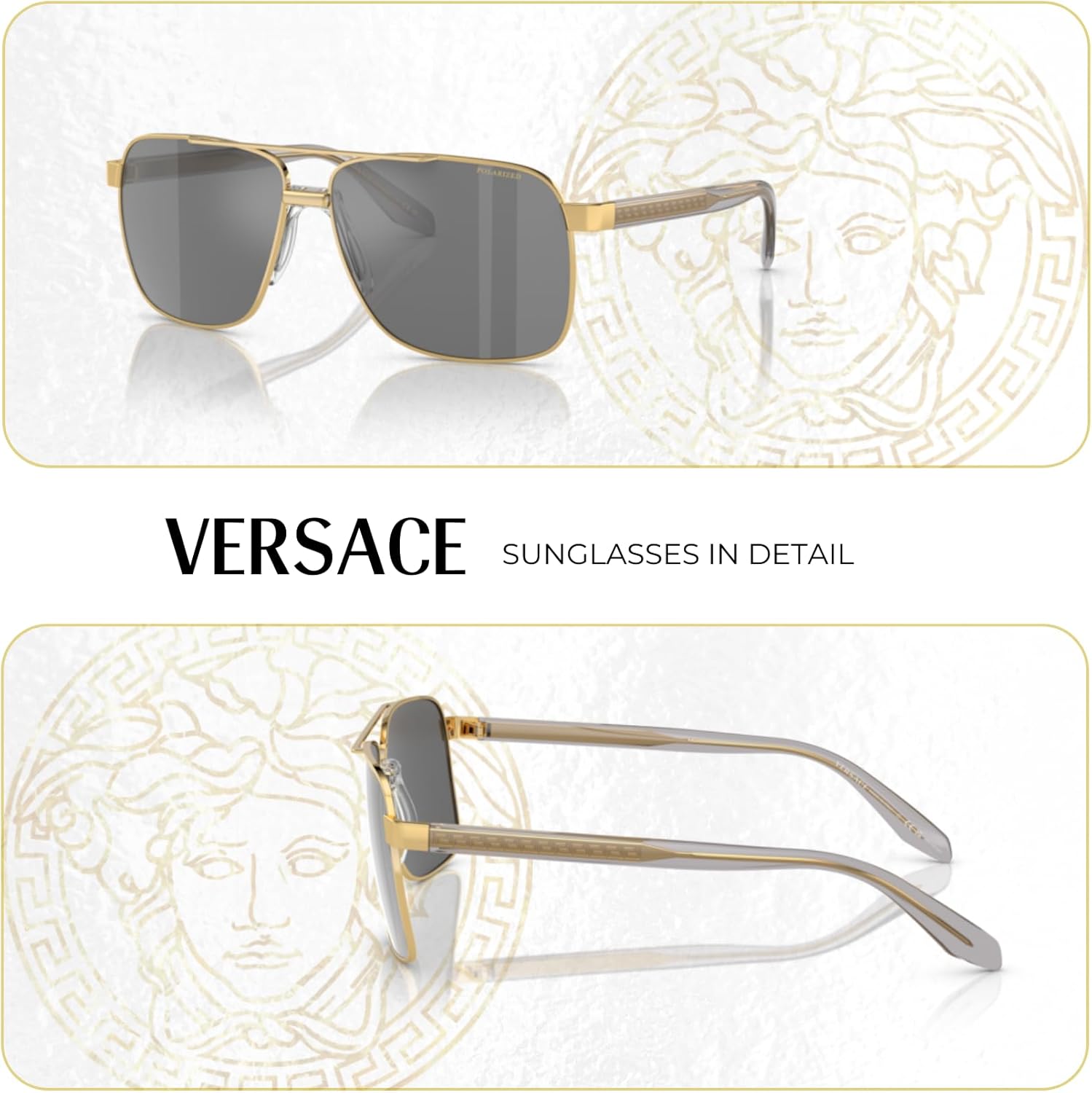 Versace VE2174 Square Sunglasses for Men +BUNDLE with ACCESSORY EYEWEAR KIT - Image 5