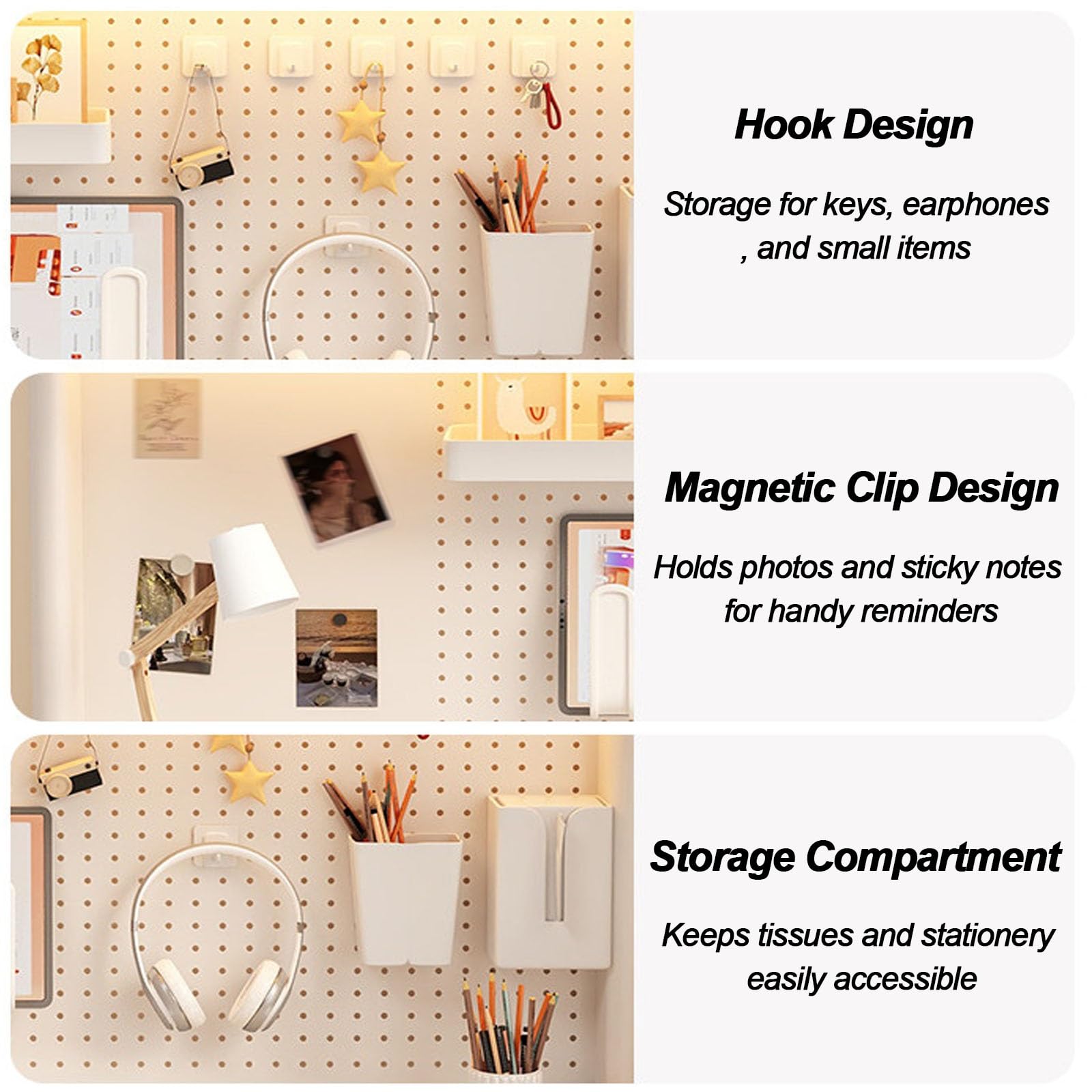 Libreria da scrivania regolabile con pannello forato e accessori, scaffale salvaspazio per casa, ufficio, dormitorio e sala studio (100 x 38 cm)