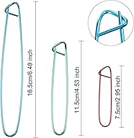 Vista 2 de WILLBOND 9 Pieces Cable Stitch Holders, Mixed Color Aluminum Cable Needles Stitch Holders, Safety Pin Brooch Weaving Sweater Knitting Tool, Bent