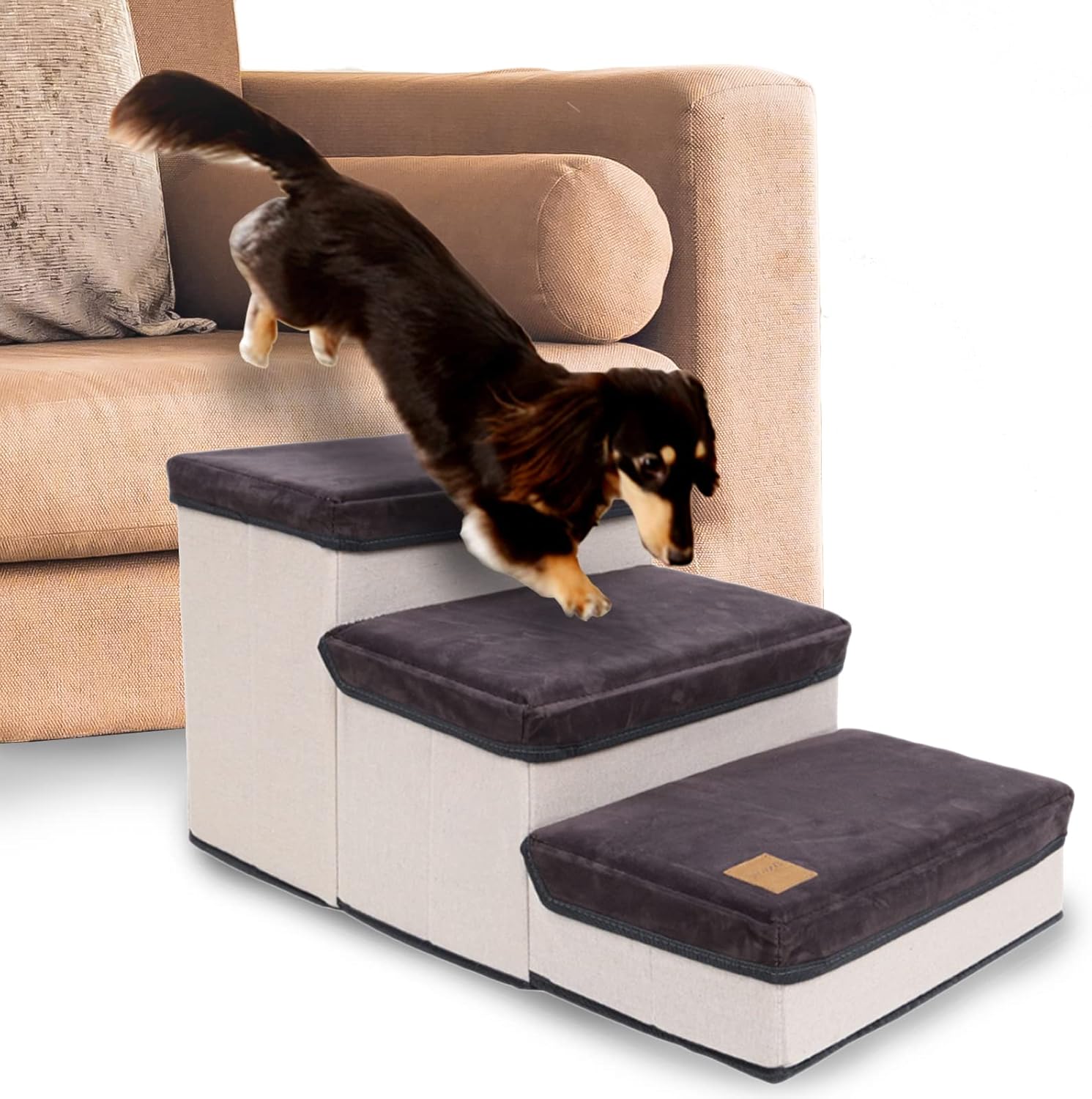 TUAKIMCE Pet Step Stairs for Dogs, 3 Step Pet Stairs for Small Dogs and