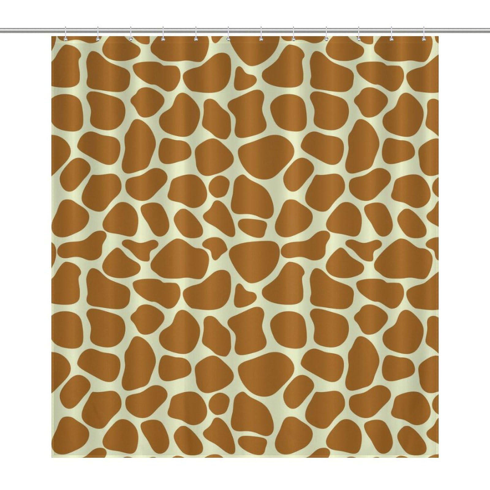 Rideau de douche imperméable avec 12 crochets motif girafe en tissu