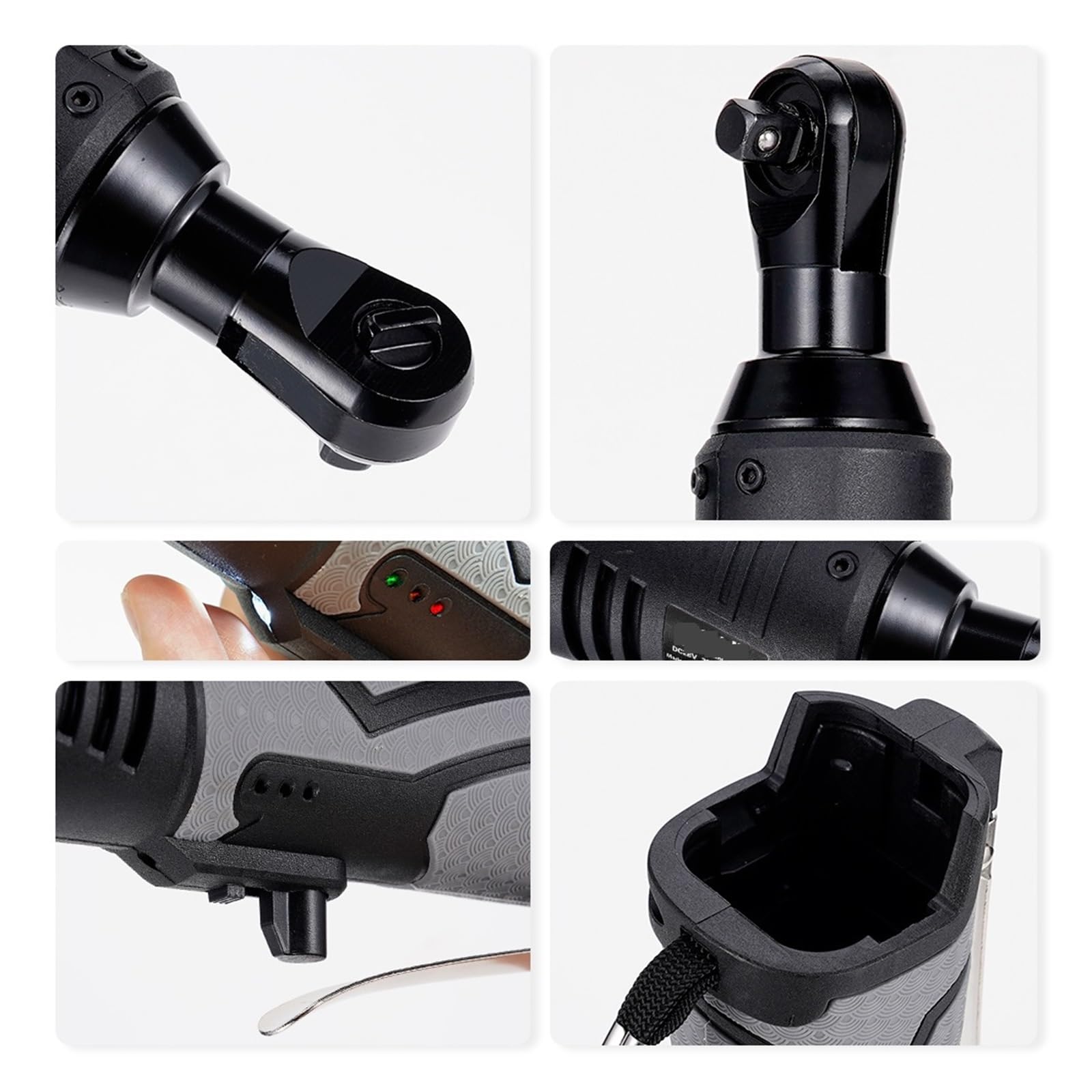 55N. M Cacciavite for trapano angolare con chiave elettrica 3/8''90 gradi Cordless Chiave a cricchetto Impalcatura con 1/2 batteria agli ioni di litio(1 Battery)