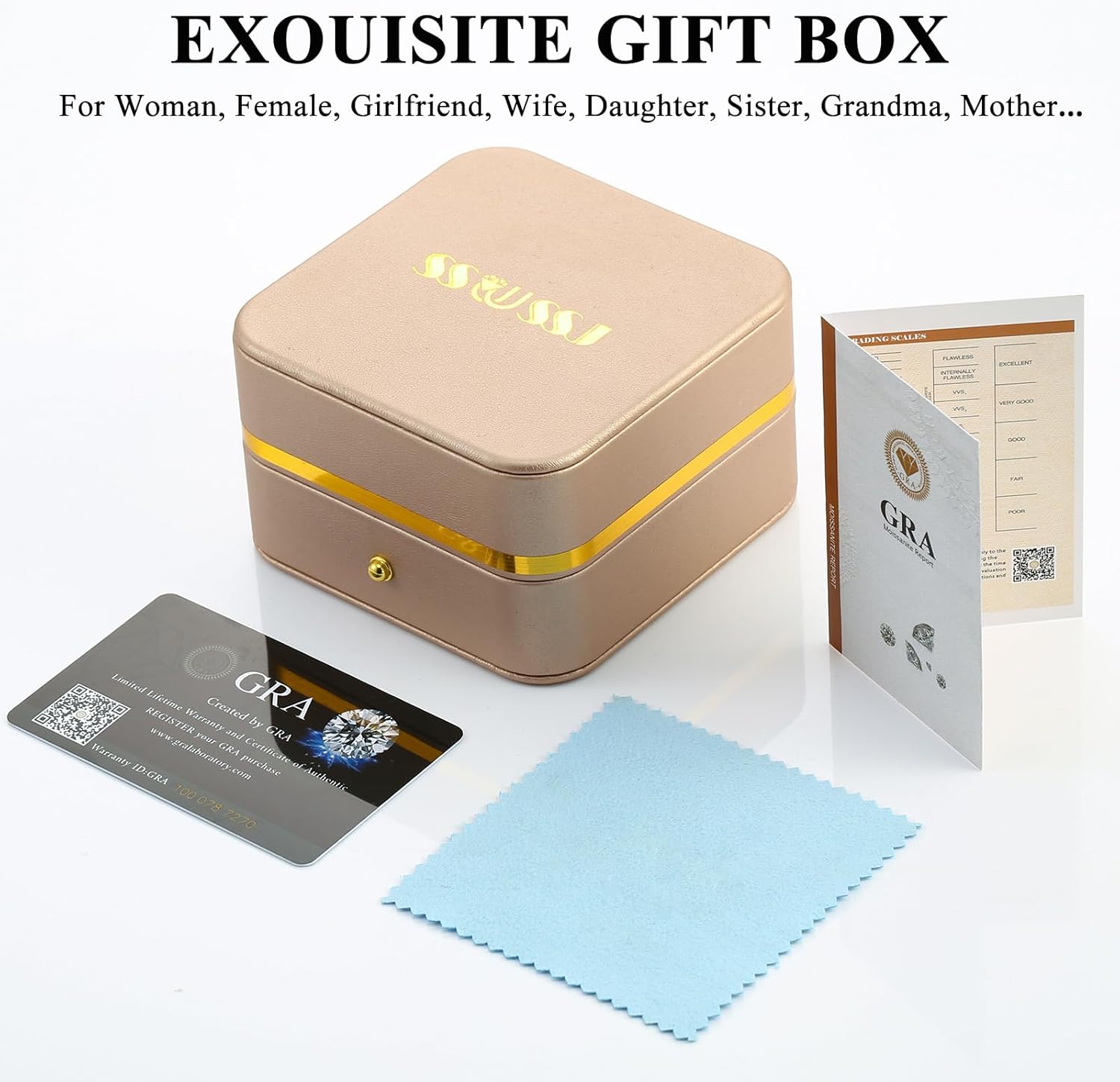 Moissanite Engagement Ring for Women VVS1 Clarity Asscher Cut Lab Created Diamond Wedding Band S925 Sterling Silver with 9K Gold Plated Wedding Ring for Her Size 4-9 - Image 7