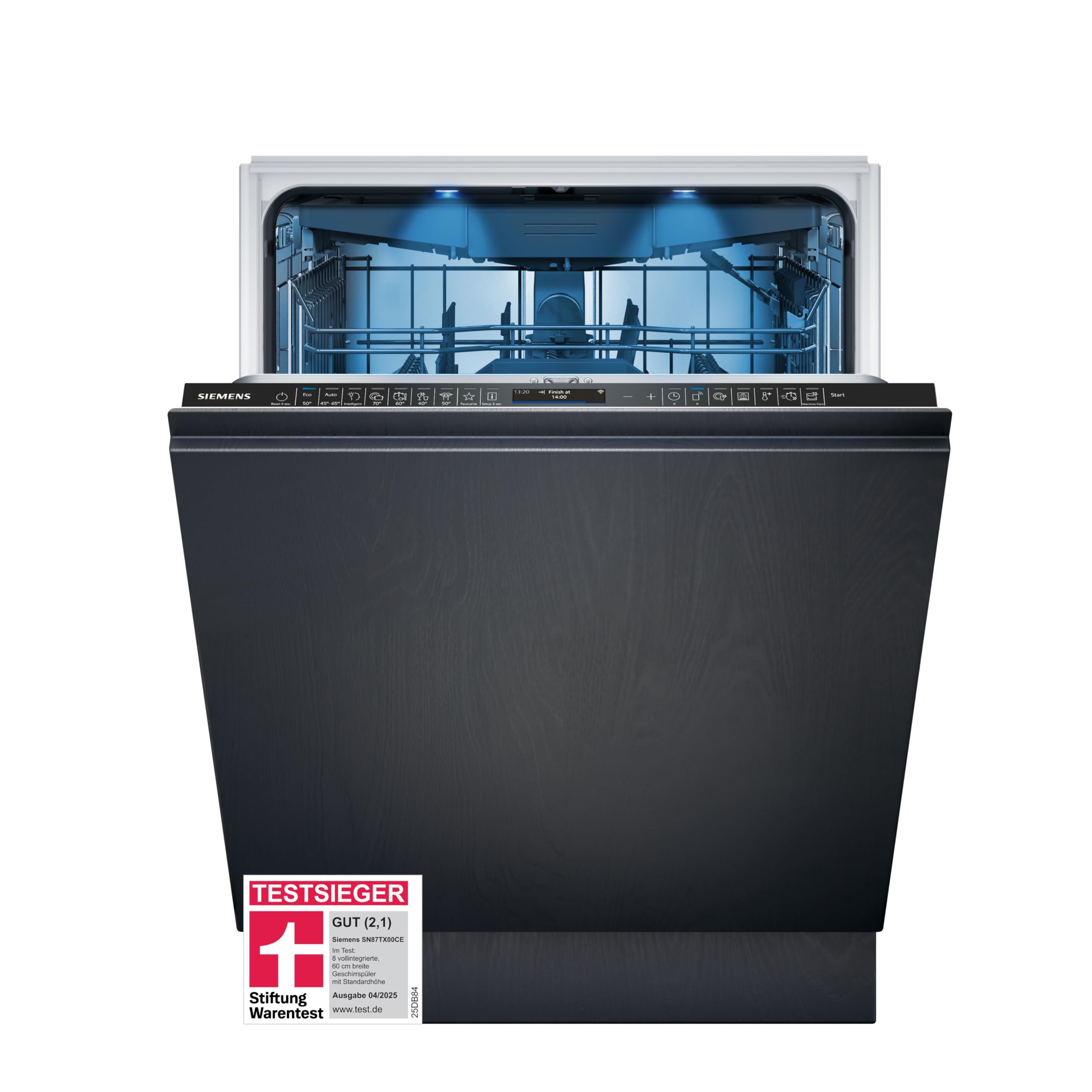 Siemens SN87TX00CE, Stiftung Warentest Testsieger*, iQ700, Geschirrspüler Vollintegriert, Home Connect, Spülmaschine Made in Germany, Besteckschublade, Zeolith Trocknung, varioSpeed, glassZone