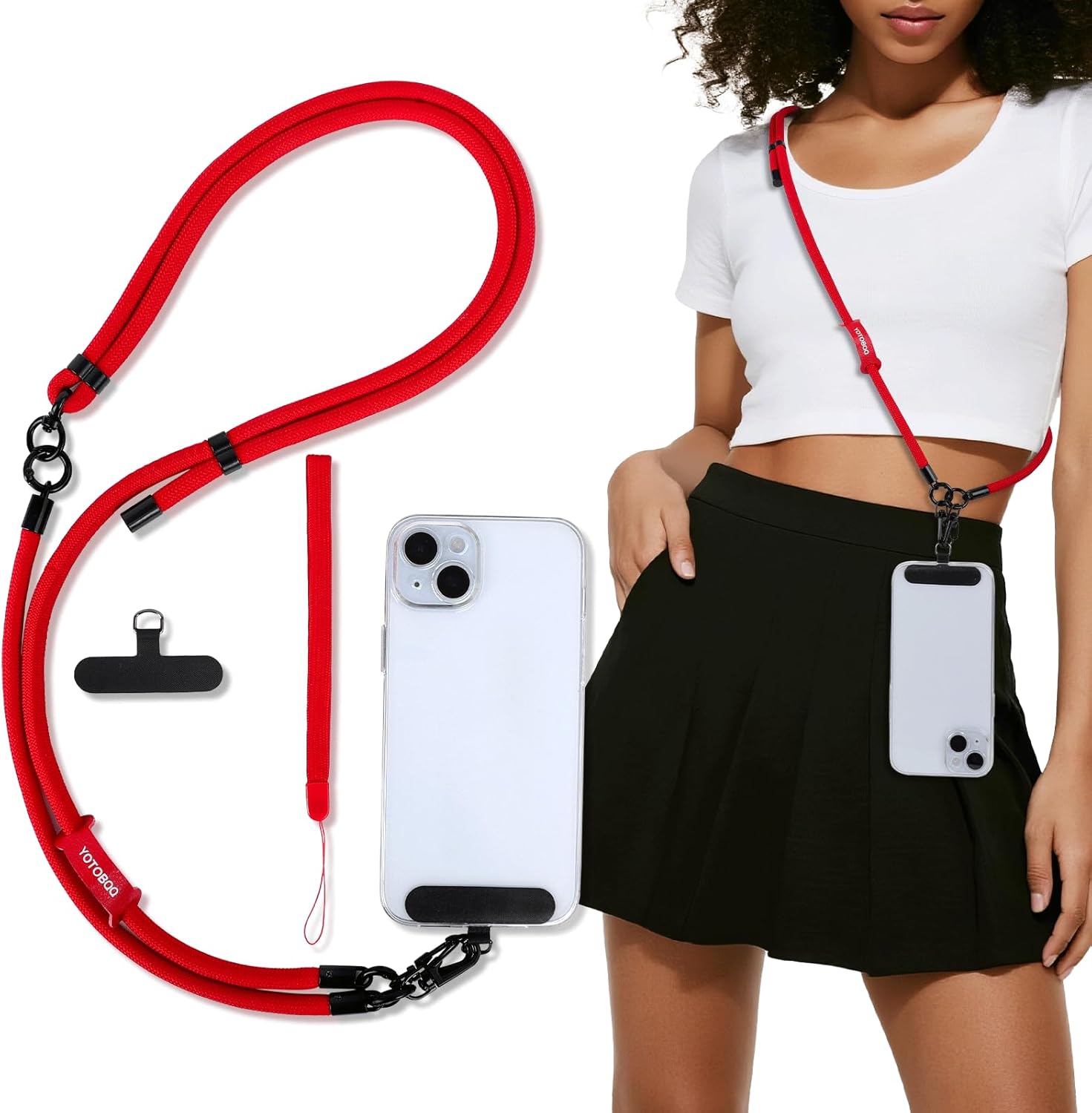 Phone Lanyard, Adjustable Wrist Strap, 2 Pads, Anti Theft Lanyard Crossbody, Multifunctional Cell Phone Neck Strap Phone Lanyard, Adjustable Wrist Strap, 2 Pads, Anti Theft Lanyard Crossbody, Multifunctional Cell Phone Neck Strap