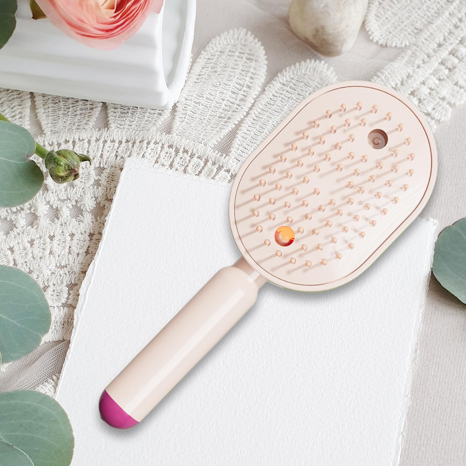 Electric Spray Massage Comb Vibration Misting Hairbrush with Red Light 21.7x7.8x6.2cm, Wet Hair Detangling Tool for Women, Girls, Home Spa, & Grooming