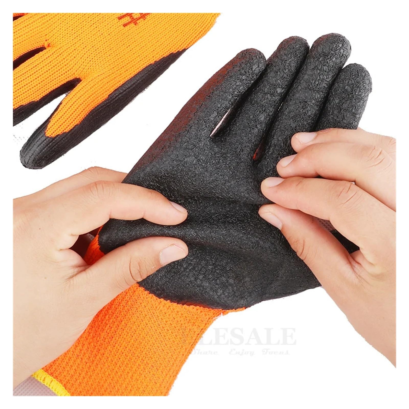 Générique Gants de travail imperméables, antidérapants thermiques, enduits caoutchouc Latex, for la réparation du jardin, sécurité des constructeurs, hiver, 5 paires(Waterproof S)