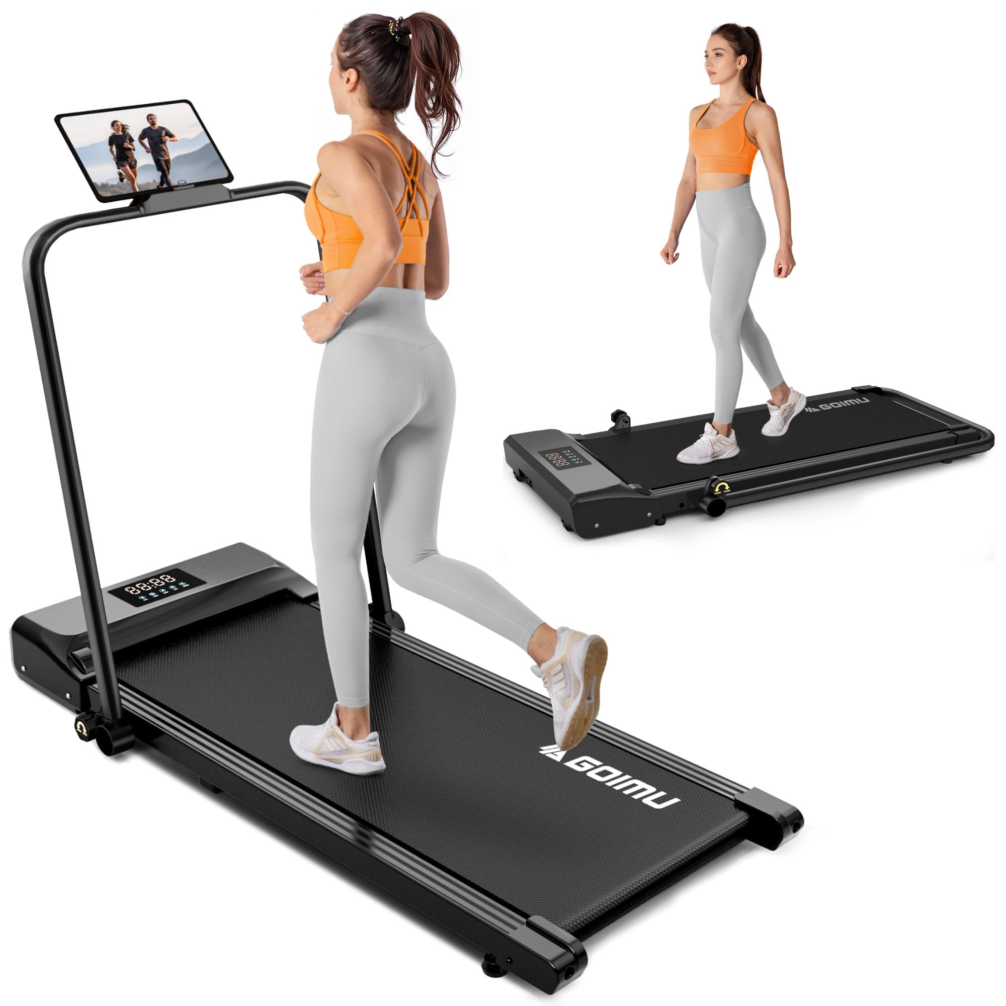 Walking Pad, 3 in 1 Foldable Treadmill for Home & Office, 285lb Wallking Pad Treadmill 2.5HP Under Desk Treadmill with Remote Control, Walking Jogging Pad with Handle Bar