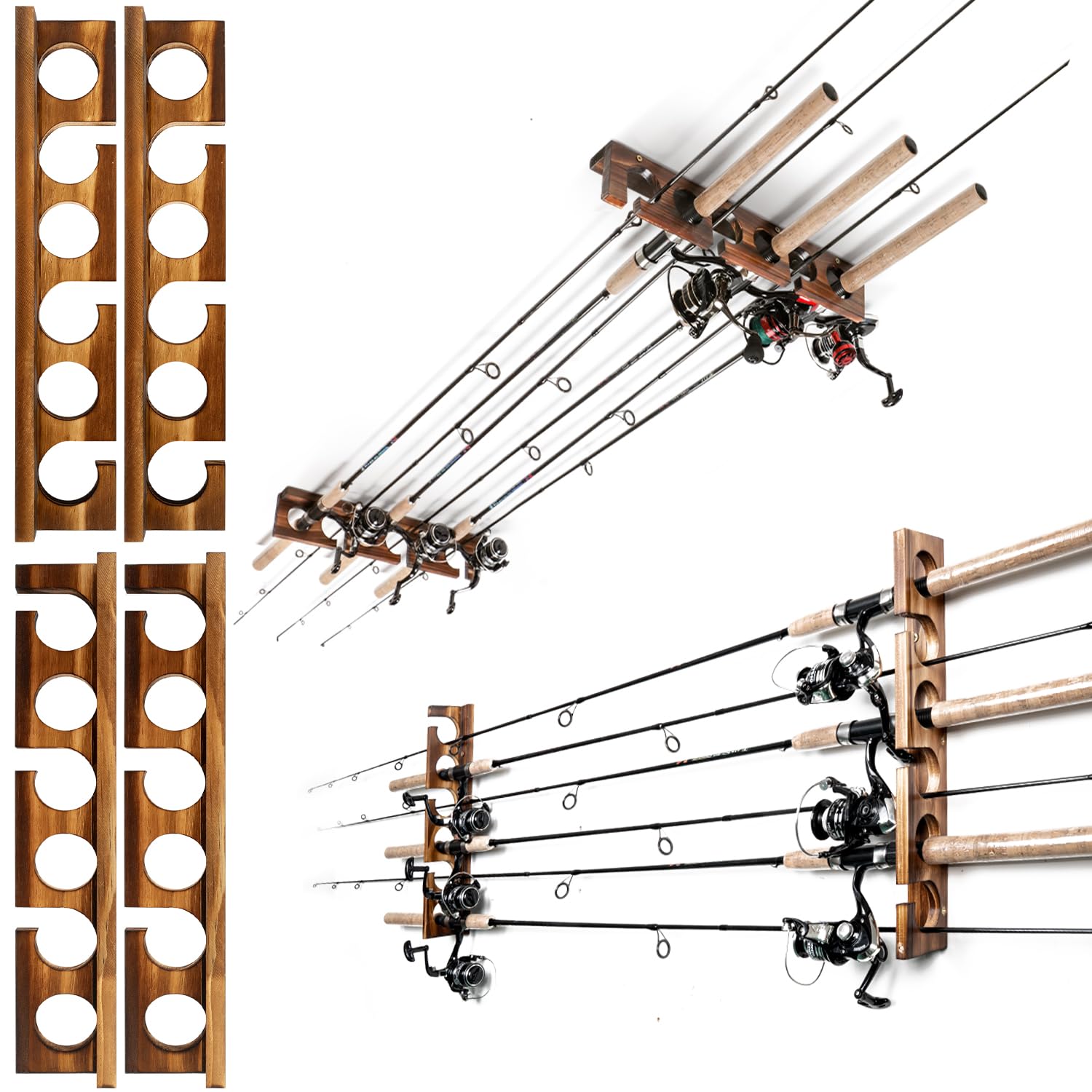 Ghosthorn Fishing Rod Holder,Wall Ceiling Mounted Fishing Pole Rack Garage