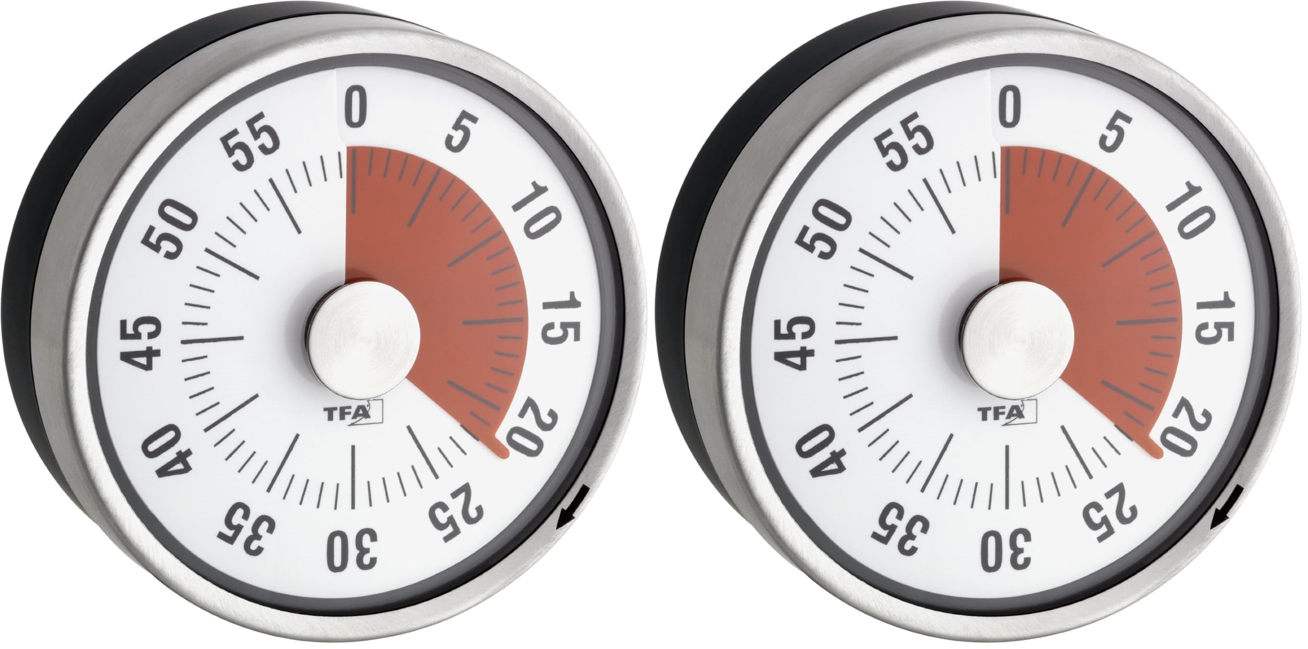Analoger Kurzzeit Timer Puck, 38.1028.10, bis 60min, Eieruhr, Küchentimer, mechanisch, mit Restzeitanzeige, zum Aufziehen, magnetisch