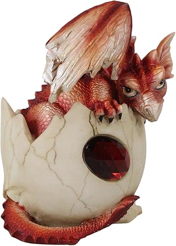 Miniatura 7 de Ebros - Estatua de huevo de dragón con piedra natal de agosto, 5.25 pulgadas de alto, peridoto verde, piedra natal de agosto, símbolo de gema de