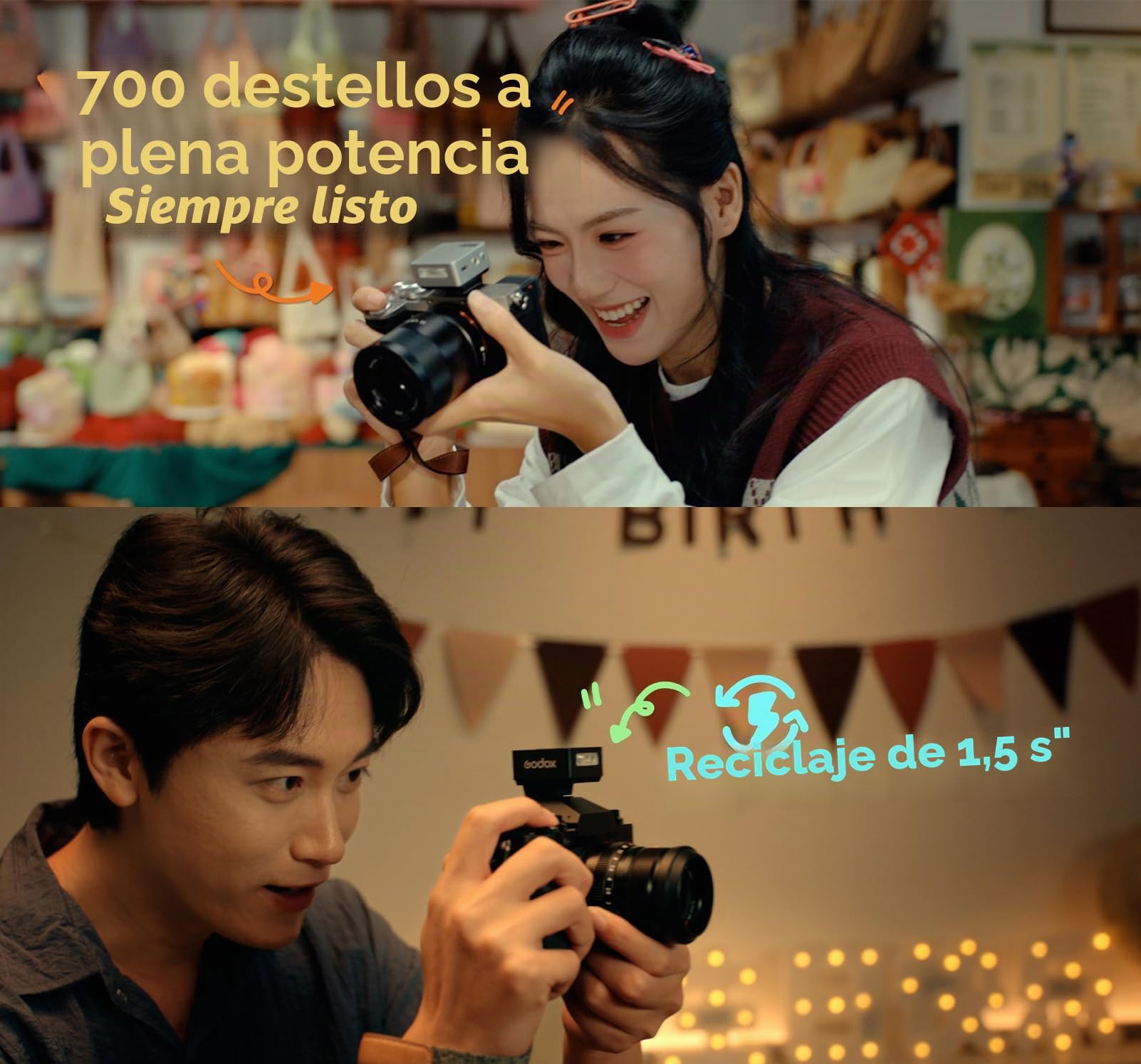 GODOX IT20 S Flash de Cámara, IT20S TTL Mini Flash, Compatible con Sony Alpha A9 III a7III a7CII a7IV a7C a7RV a7 a7SIII a6700 a6400 a6600 ZV-E10 II ZV1 a61000 (Negro)