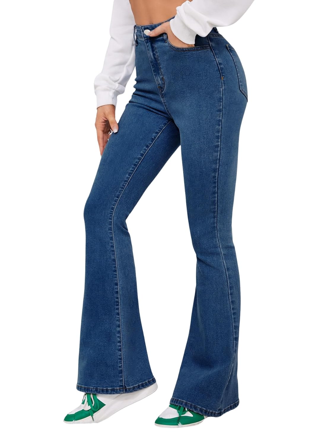 Solid Low Waist Bootcut Denim Jeans for Women’s & Girls’ Solid Low Waist Bootcut Denim Jeans for Women’s & Girls’