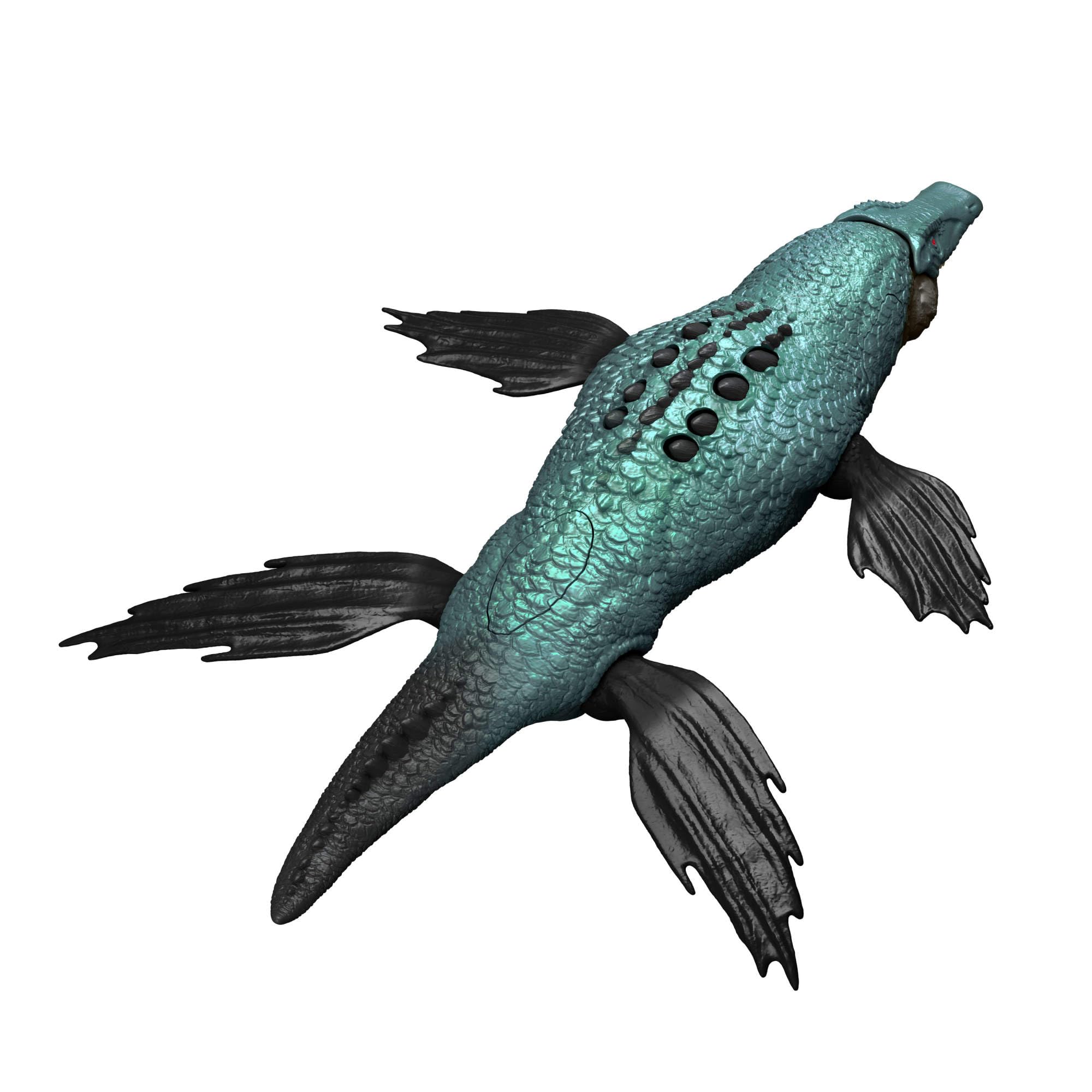 Mattel Jurassic World Liopleurodon Géants Féroces, Grande Figurine de Dinosaure avec Deux attaques et Une évolution, Jeu numérique, JKL87