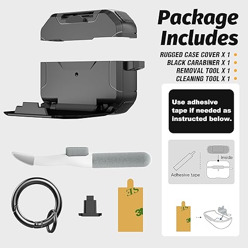 Miniatura 6 de Valkit Funda para Airpods Pro para hombres con cerradura serie armadura militar de cuerpo completo AirPod Pro con llavero Cool Air Pod Pro funda