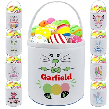 Personalized Easter Basket Custom Name Easter Tote Bag Gift for Boys Girls