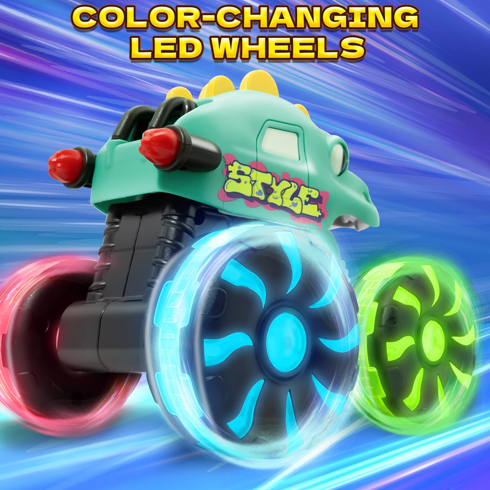 Intoypad Green Dino Monster Truck - LED Light Up Toy -2 Intoypad Green Dino Monster Truck - LED Light Up Toy -2