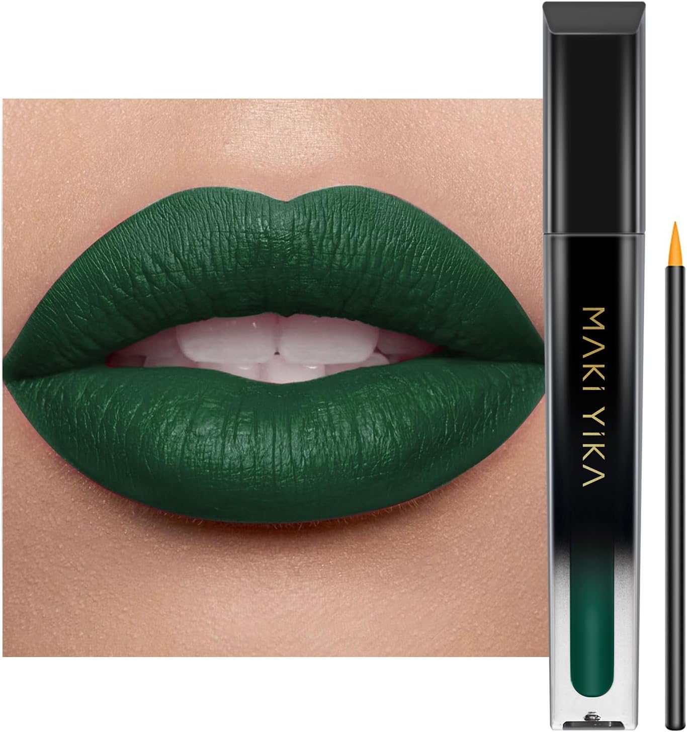 MAKI YIKA - Green Lipstick for Women, Long Lasting & No Bleed, Matte Liquid Lipstick Transfers