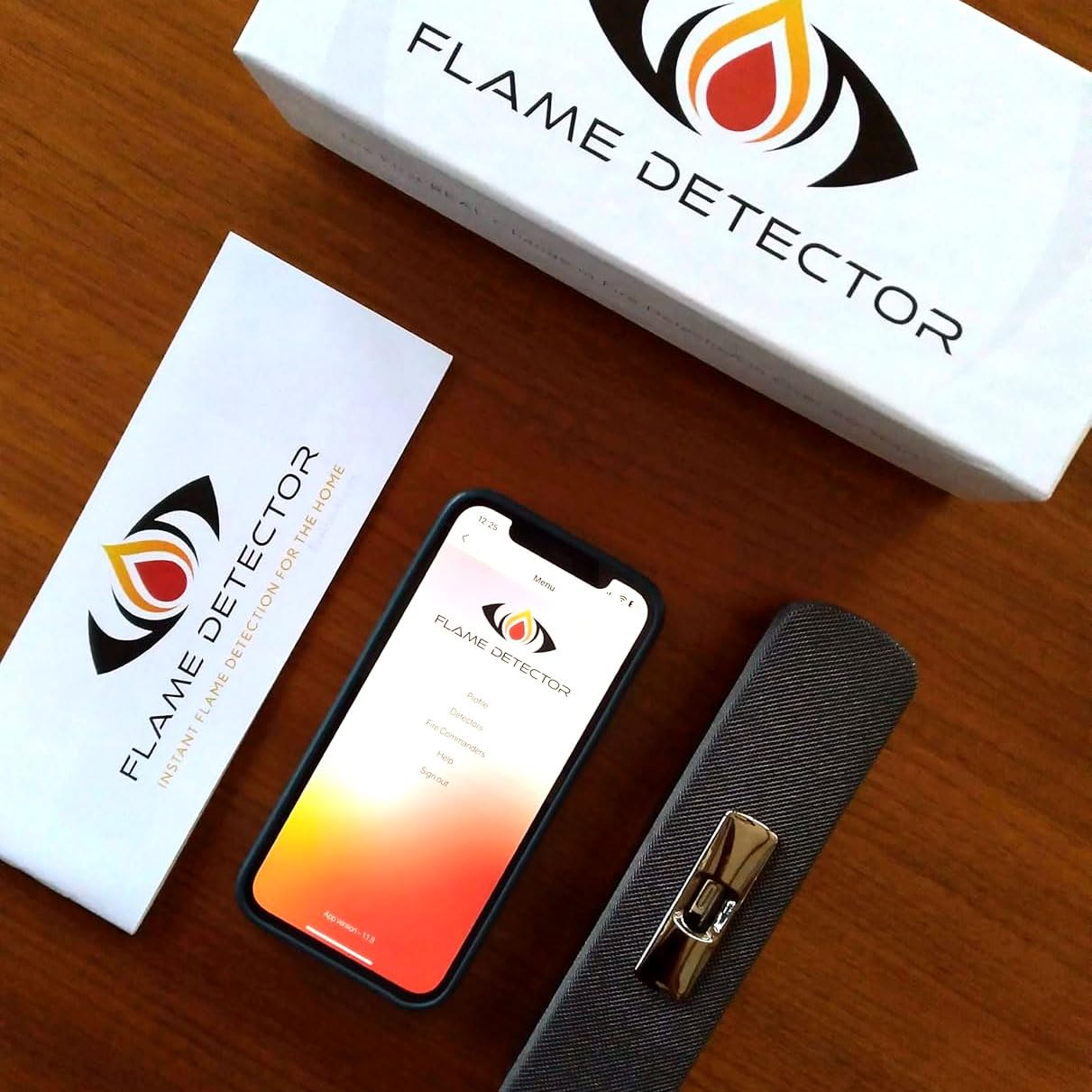 Detección instantánea de llamas, notifica a los teléfonos de la llama y su ubicación, Android e iOS.