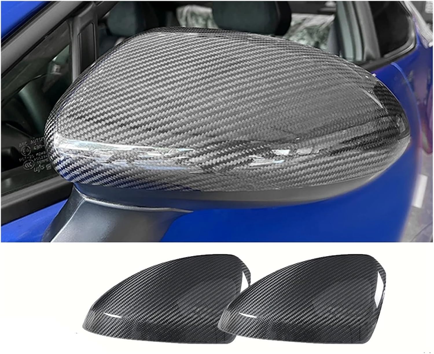 Real Carbon Fiber Replacement Car Side Rear View Mirror Cap Shell Cover Trim Compatible For A3L 2021-2023