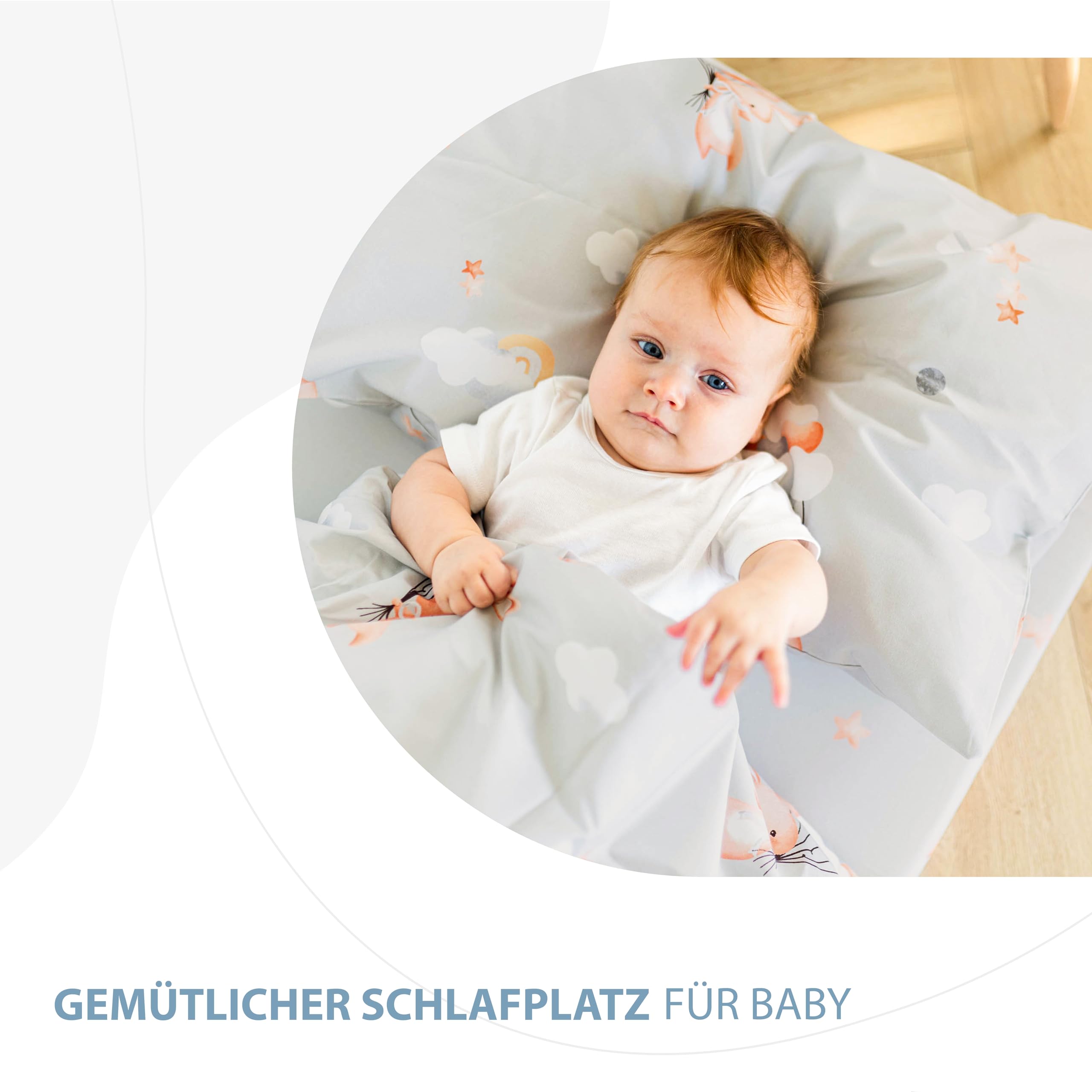 Totsy Baby Copripiumino lettino neonato x cm - Cotone parure di copripiumini bambino e bambina per culla Set lenzuolo per piumino x cm con federe 60 x 40 cm Oeko-Tex