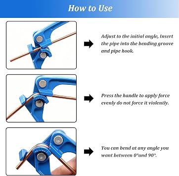 Tnisesm Mini 90 Degree Tubing Bender Tool Fits 1/8-Inch (3mm), 3/16-Inch (4mm), and 1/4-Inch (6mm) Diameter Tubing for Tight Spaces