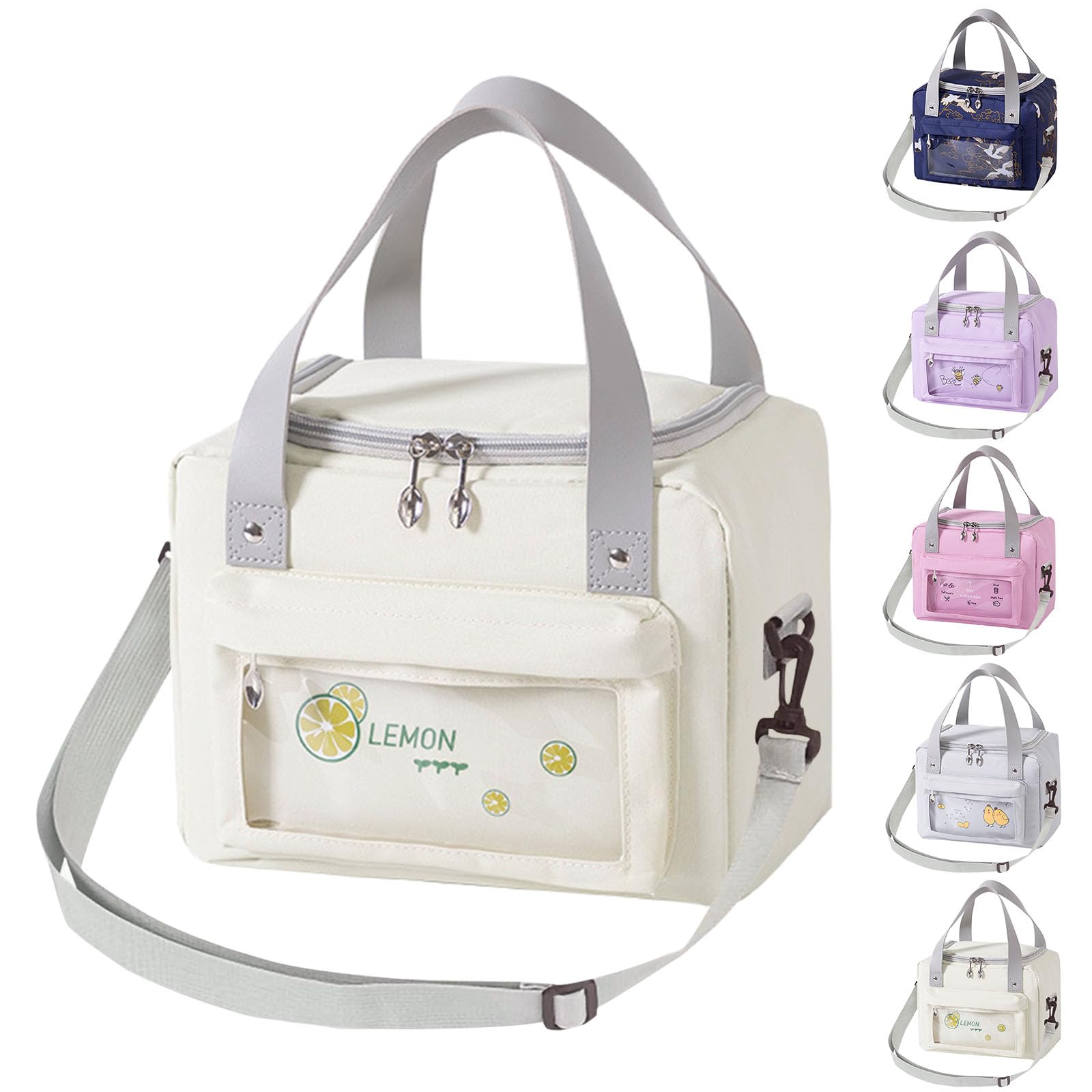 jiuzcare Bolsa Termica 9L Bolsa De Almuerzo Pequeña Bolsa Nevera Lunch Bag Bolsa Isotermica Pequeña Bolsa Nevera Playa Portatil Almuerzo Hermética Bolsa De Almuerzo Bolsa Térmica Para Almuerzo, Beige