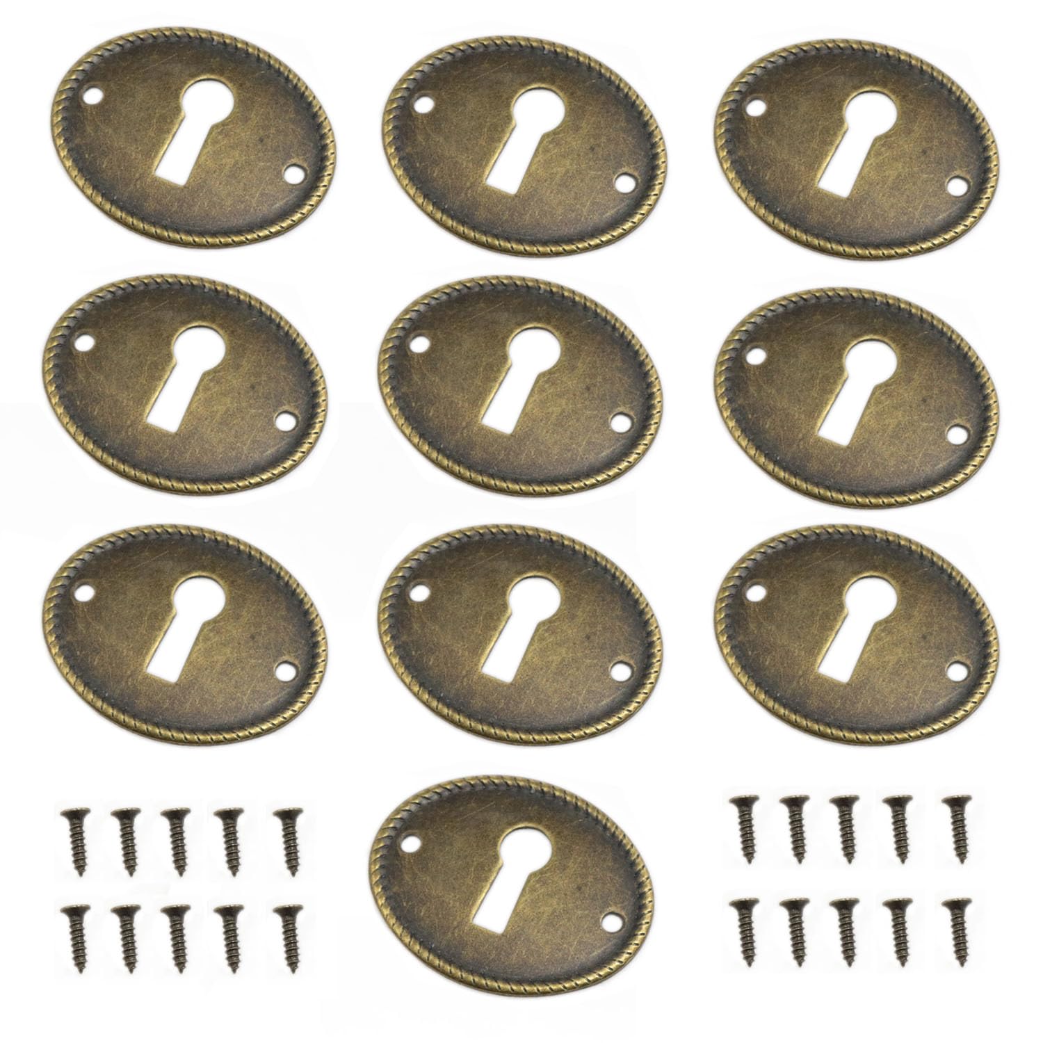 Vintage Keyhole Covers - Bronze (10 Pack) -6 Vintage Keyhole Covers - Bronze (10 Pack) -6