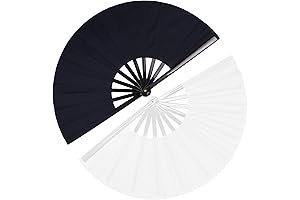 2 Pack Large Folding Hand Fan - Rave Fan