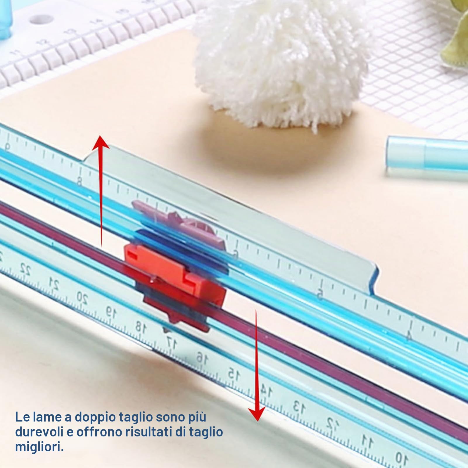 Taglierina per Carta 7 in 1, Taglierina per Carta Segnapunti, Taglierina per Carta Artigianale, Taglierina per Carta Artigianale con Linee di Griglia e Riga Laterale per Cartoncino