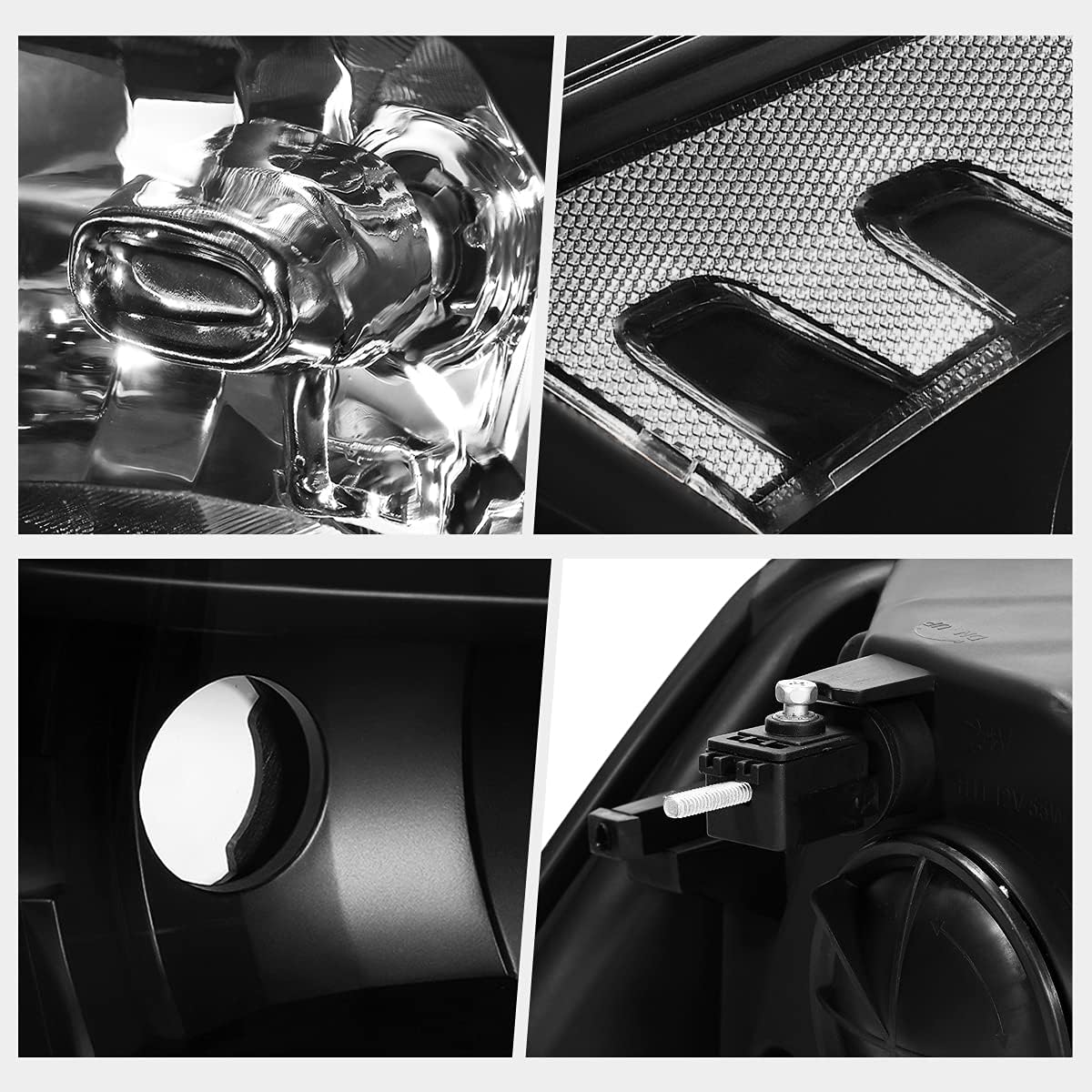 PM PERFORMOTOR 2Pcs Direct Replacement Headlights Assembly Compatible with Dodge Ram 09-18 | Headlamps with Black Housing Clear Corner