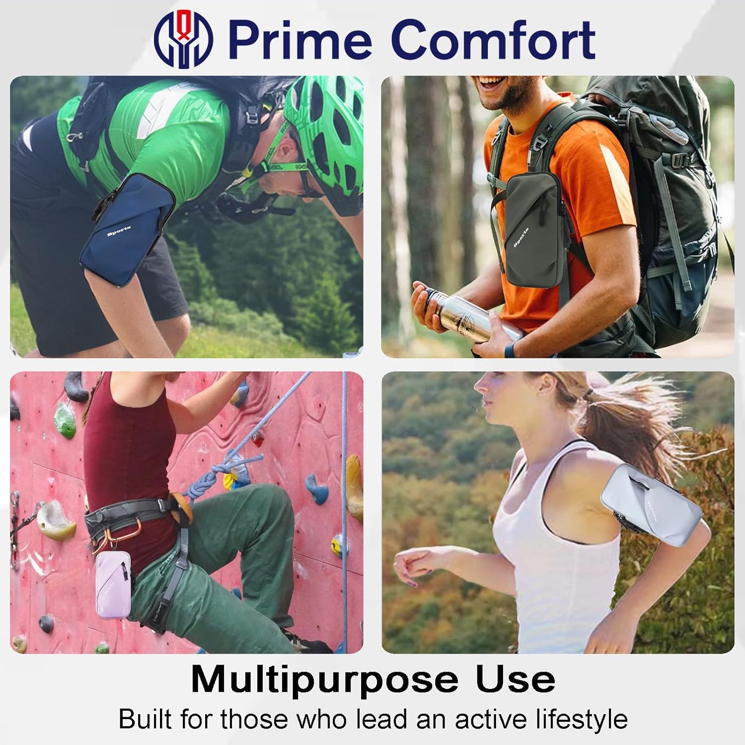 Phone Holder Arm Bands, Small Crossbody Shoulder Holsters Bag with Arm Band, Fits iPhone and All Cell Phones, Use for Running, Walking, Hiking & Biking (Plus Size Army Green) - Image 6