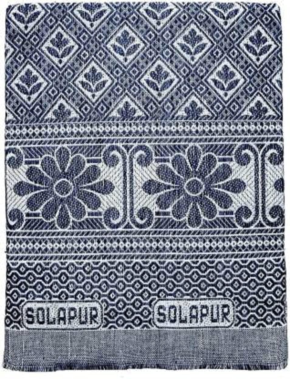 A K Textiles Solapur Chaddar Cotton Blanket, 5 X 7.5Ft, Blue, Durable-image-42