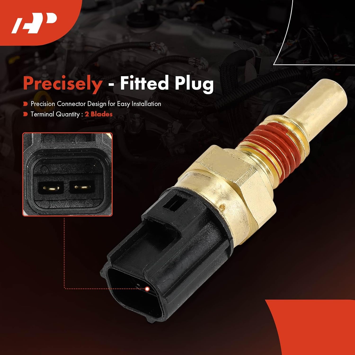 A-Premium Engine Coolant Temperature Sensor [2 Pins] Compatible with Ford F-150, F-250, Explorer, Mustang, Expedition, E-150, E-250 & Lincoln Navigator, Aviator & Mercury Grand Marquis, Marauder