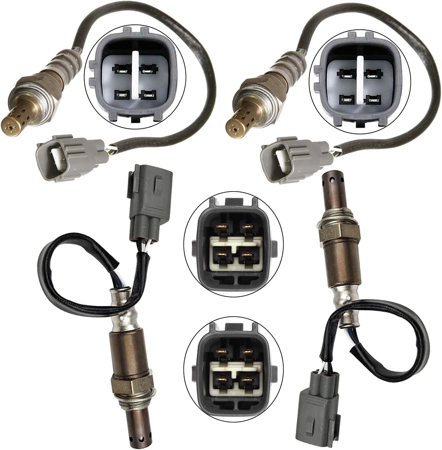 4Pcs Upstream and Downstream Oxygen O2 Sensors Compatible with Toyota 2007 2006 2005 Sequoia,2006 2005 Tundra,for 2007 2006 Toyota Land Cruiser Lexus Lx470 V8 4.7L 02 Sensor 234-9051 234-4260