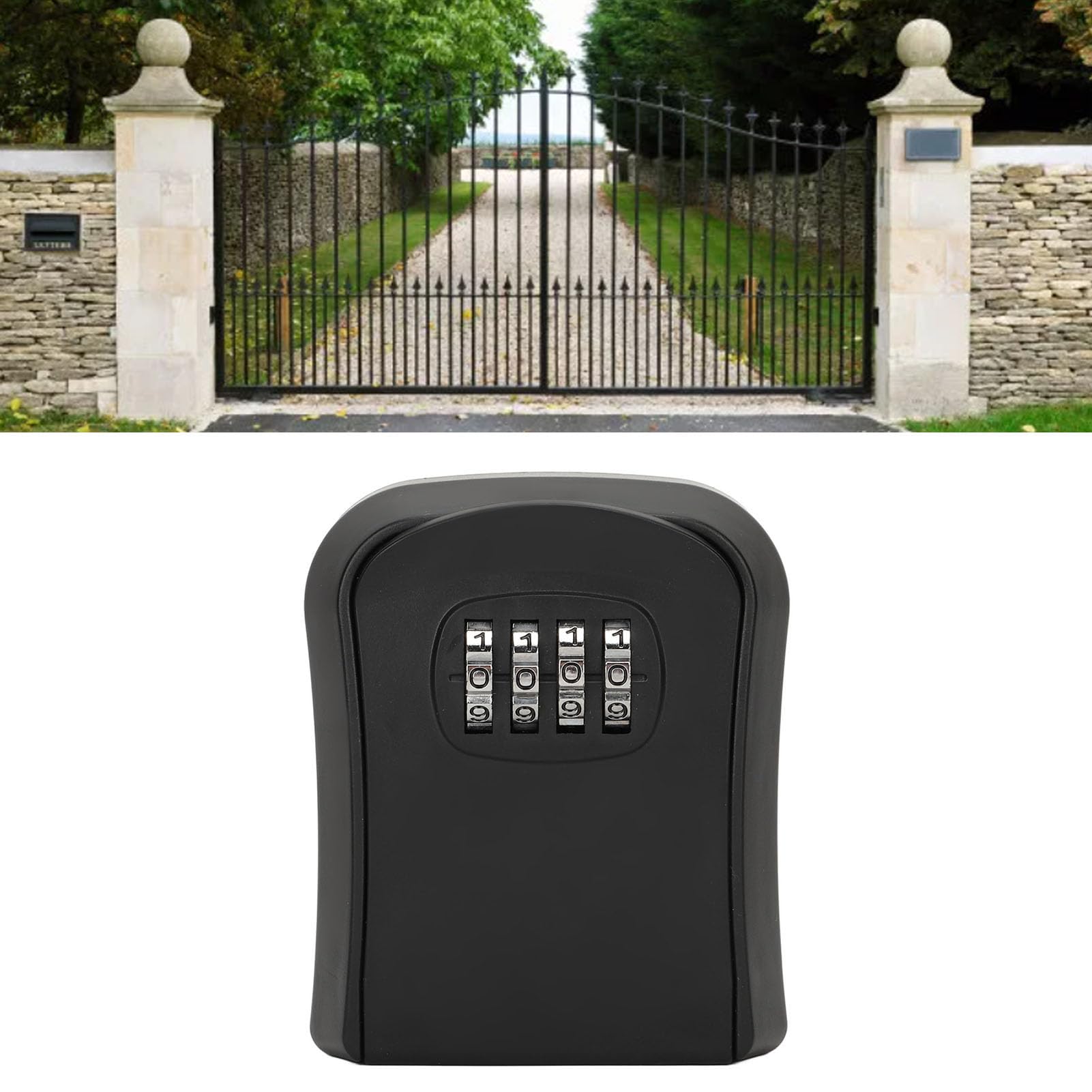 Kombinacja Lock Box, montowana na ścianie skrzynka na klucze z 4 cyframi hasła, wodoszczelna skrzynka do przechowywania kluczy, obsługa 5 kluczy, ABS Safe Key Hder do użytku wewnątrz i na zewnątrz