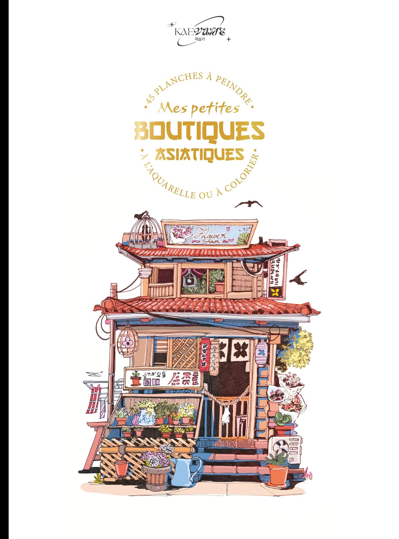 Mes petites boutiques asiatiques - Kaevane: 45 planches à peindre à l'aquarelle ou à colorier