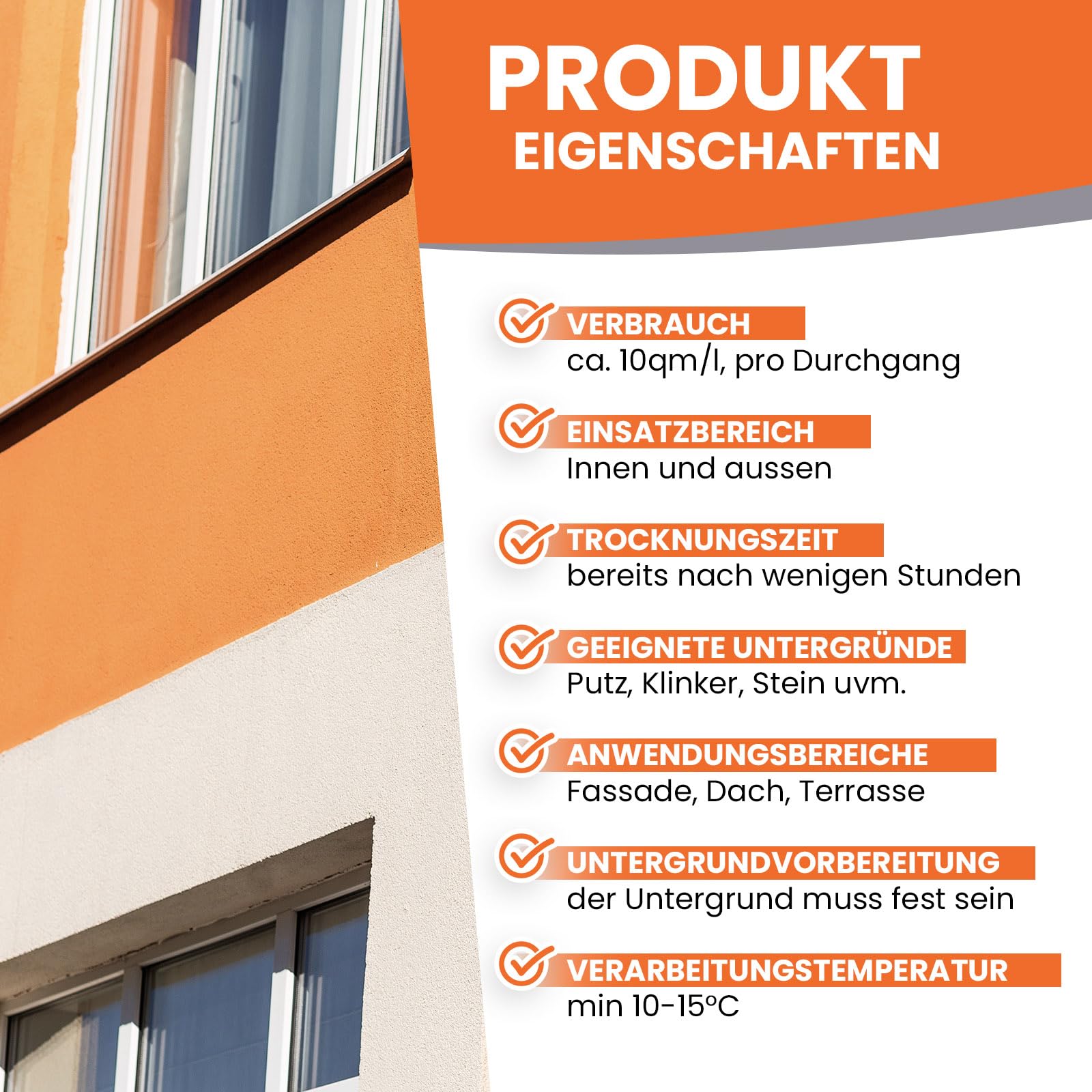 Fassadenreiniger 10l Set mit Sprühflasche + Vliestuch - Reiniger für Putz, Hauswand, Klinker - Steinreiniger, Dachreiniger, Terrassenreiniger - entfernt Algen, Moos, Pilze, Schimmel - BEKATEQ BE-680