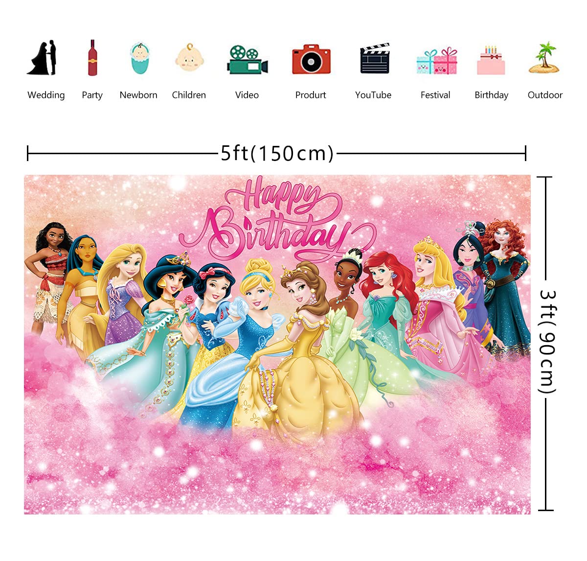 Sfondo Fotografico Rosa E Blu Floreale - 2.1x1.5m Per Feste Baby Shower E Compleanni - Foto 7