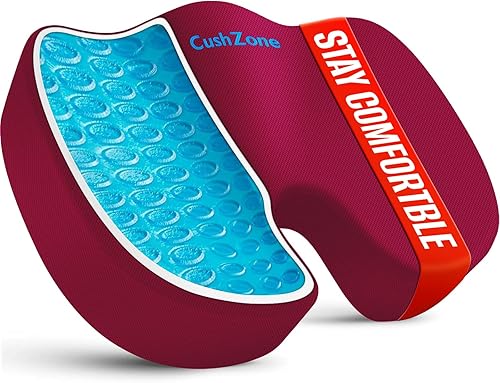 Miniatura 10 de Cojín de asiento para silla de oficina, cojín de espuma viscoelástica mejorada de gel refrescante para sentarse durante mucho tiempo, almohada para